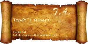 Topál Albert névjegykártya